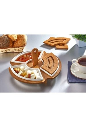 POSLUŽAVNIK SET 3/1 NA DRVENOM POSTOLJU