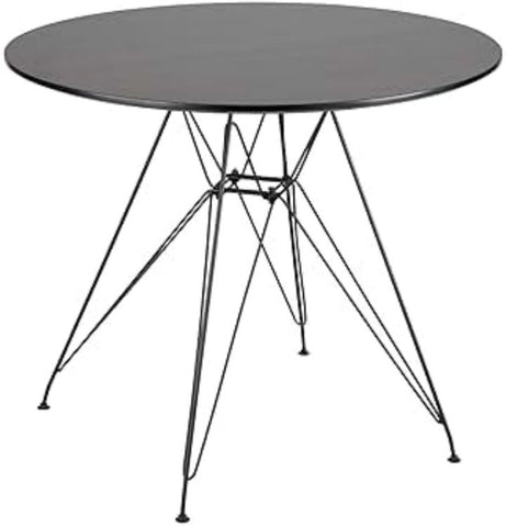 STOL OKRUGLI CRNI S METALNIM NOGARIMA FI 80 CM