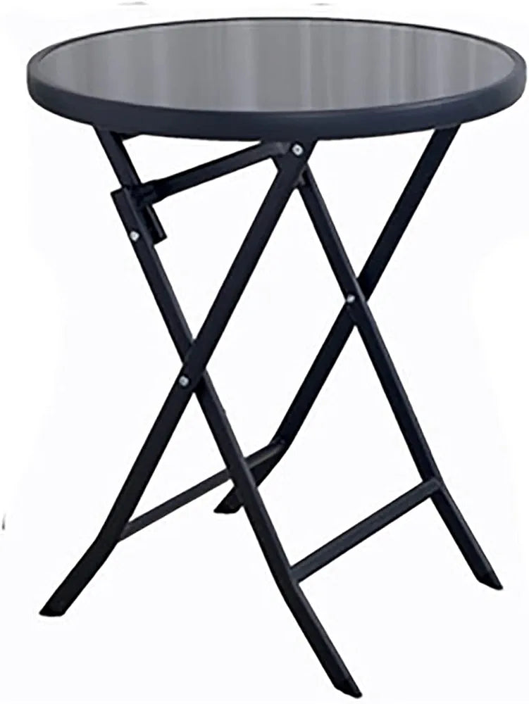 STOL OKRUGLI CRNI SKLOPIVI FI 60 CM