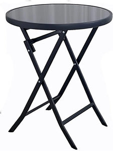 STOL OKRUGLI CRNI SKLOPIVI FI 60 CM