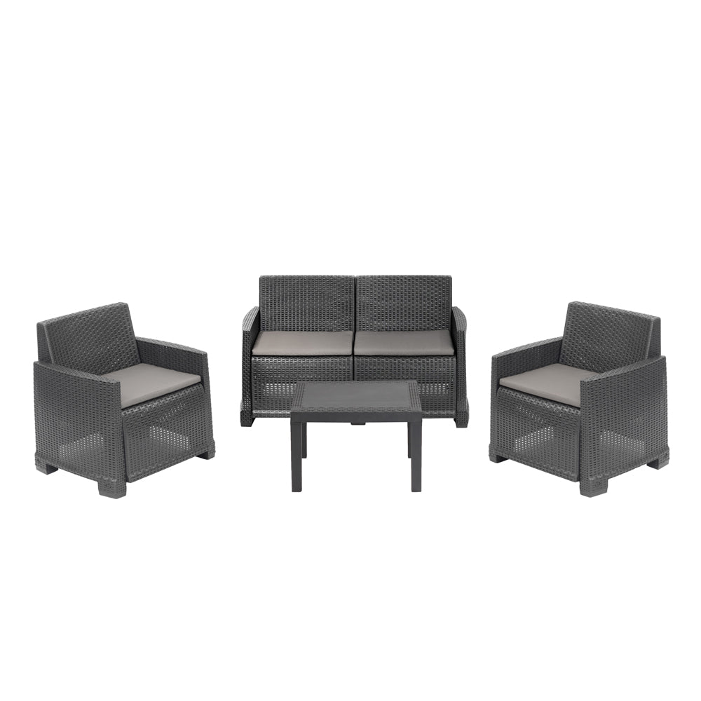 SET ISEO ANTRACIT (sofa, 2 fotelje + stol)