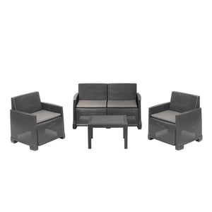 SET ISEO ANTRACIT (sofa, 2 fotelje + stol)