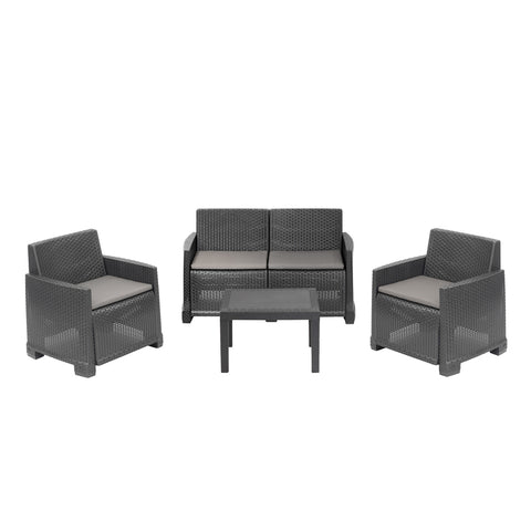 SET ISEO ANTRACIT (sofa, 2 fotelje + stol)