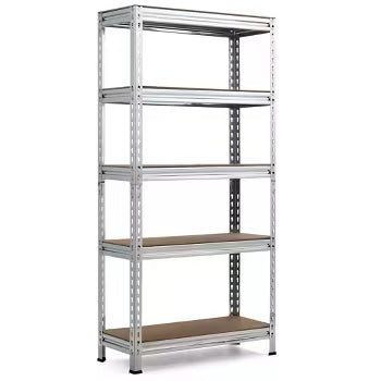 Stalaža 5 polica drvo metal 75x30x150