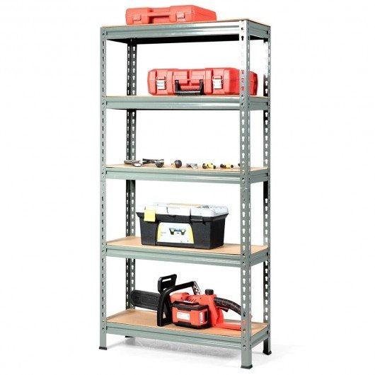 Stalaža 5 polica drvo metal 75x30x150