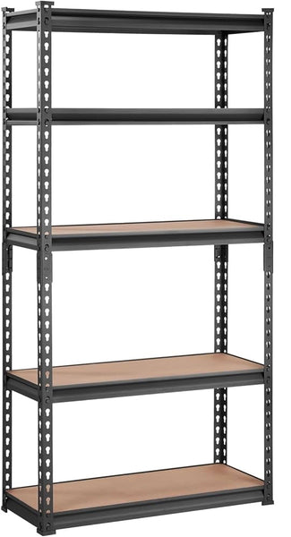 Stalaža 5 polica drvo metal 180x90x45 cm