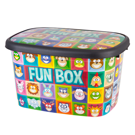 KUTIJA ZA IGRAČKE PVC MIX DIZAJN S POKLOPCEM 50X40X30 CM-50l