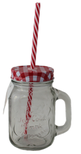 TEGLA SA RUČKOM + SLAMKA 400 ML