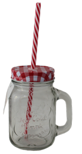 TEGLA SA RUČKOM + SLAMKA 400 ML